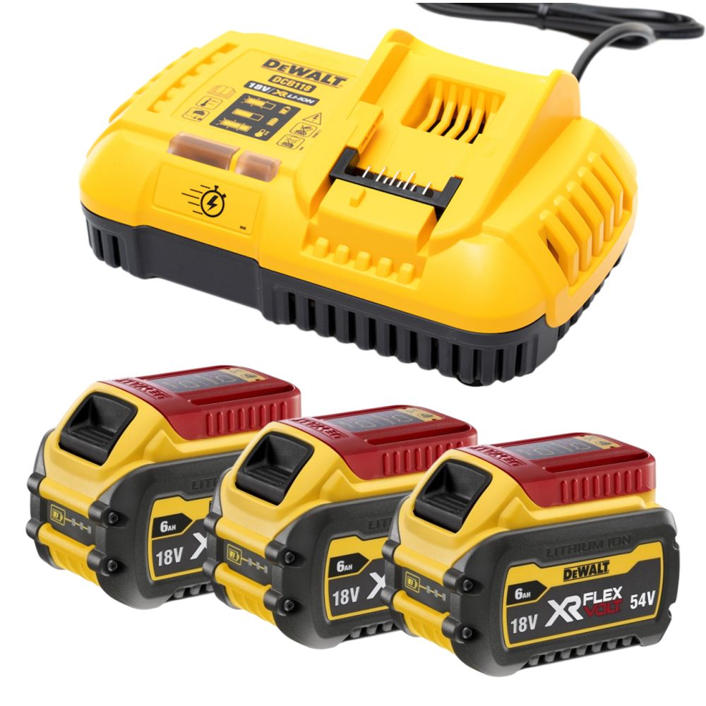 Набор DEWALT DCB118T3: 3 АКБ DCB546, Li-Ion, 18/54 В, 6/2 Ач и зарядное устройство DCB118, 18/54 В, 8 А