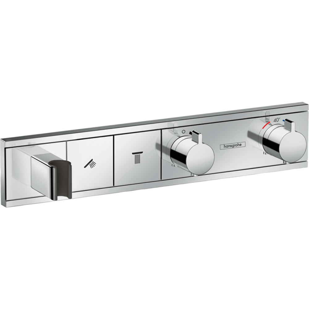 Внешняя часть термостата для душа hansgrohe RainSelect скрытого монтажа на 2 потребителя 15355000, хром