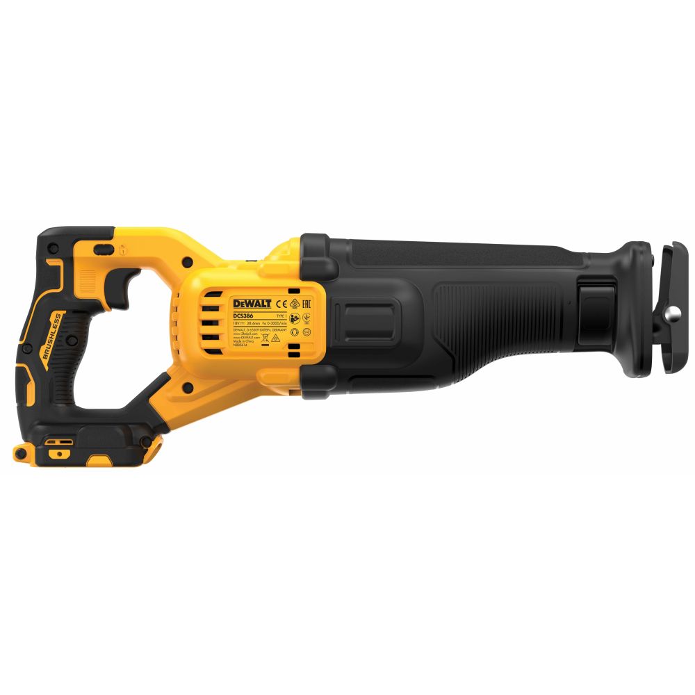 Аккумуляторная сабельная пила DEWALT DCS386P1T, 18/54 В, 3000 ход/мин, 28.6 мм, с АКБ 5 Ач и ЗУ, в кейсе TSTAK (DCS386P1NT-XJ)