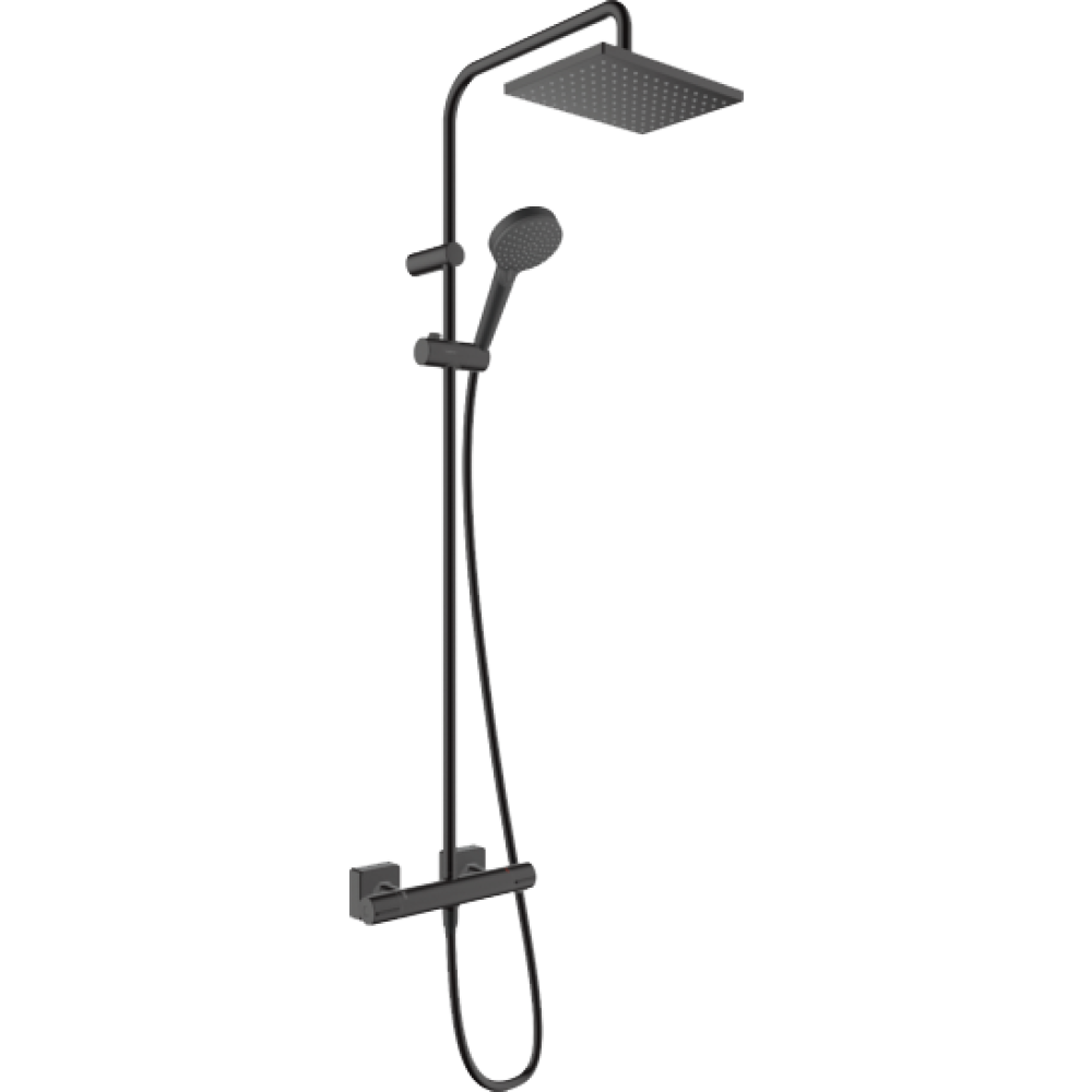 Душевая система hansgrohe Vernis Shape 230 1jet с термостатом 26286670, матовый черный