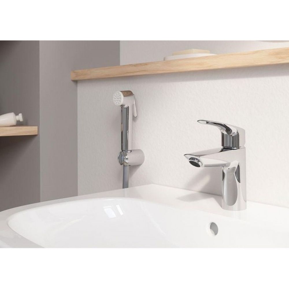 Смеситель для раковины GROHE Eurosmart с гигиеническим душем, S-size, хром (23124003)