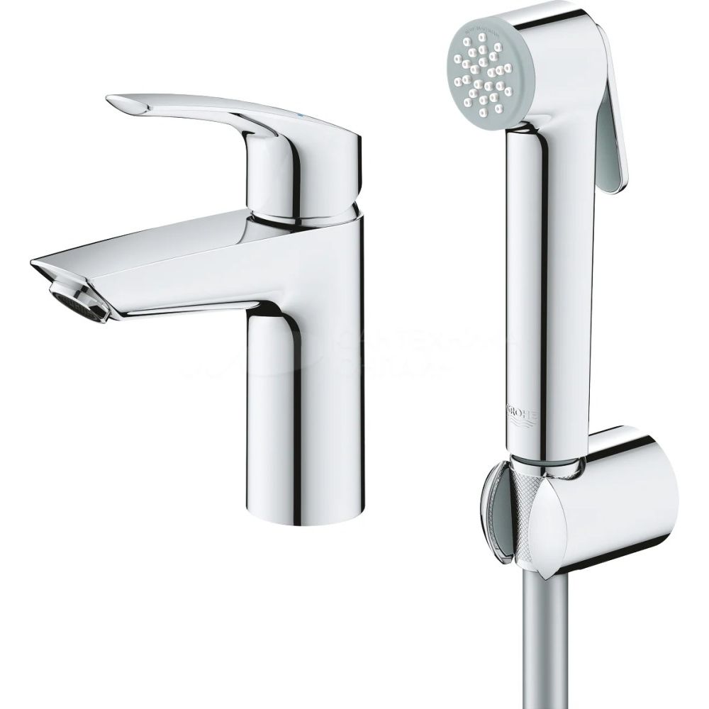Смеситель для раковины GROHE Eurosmart с гигиеническим душем, S-size, хром (23124003)