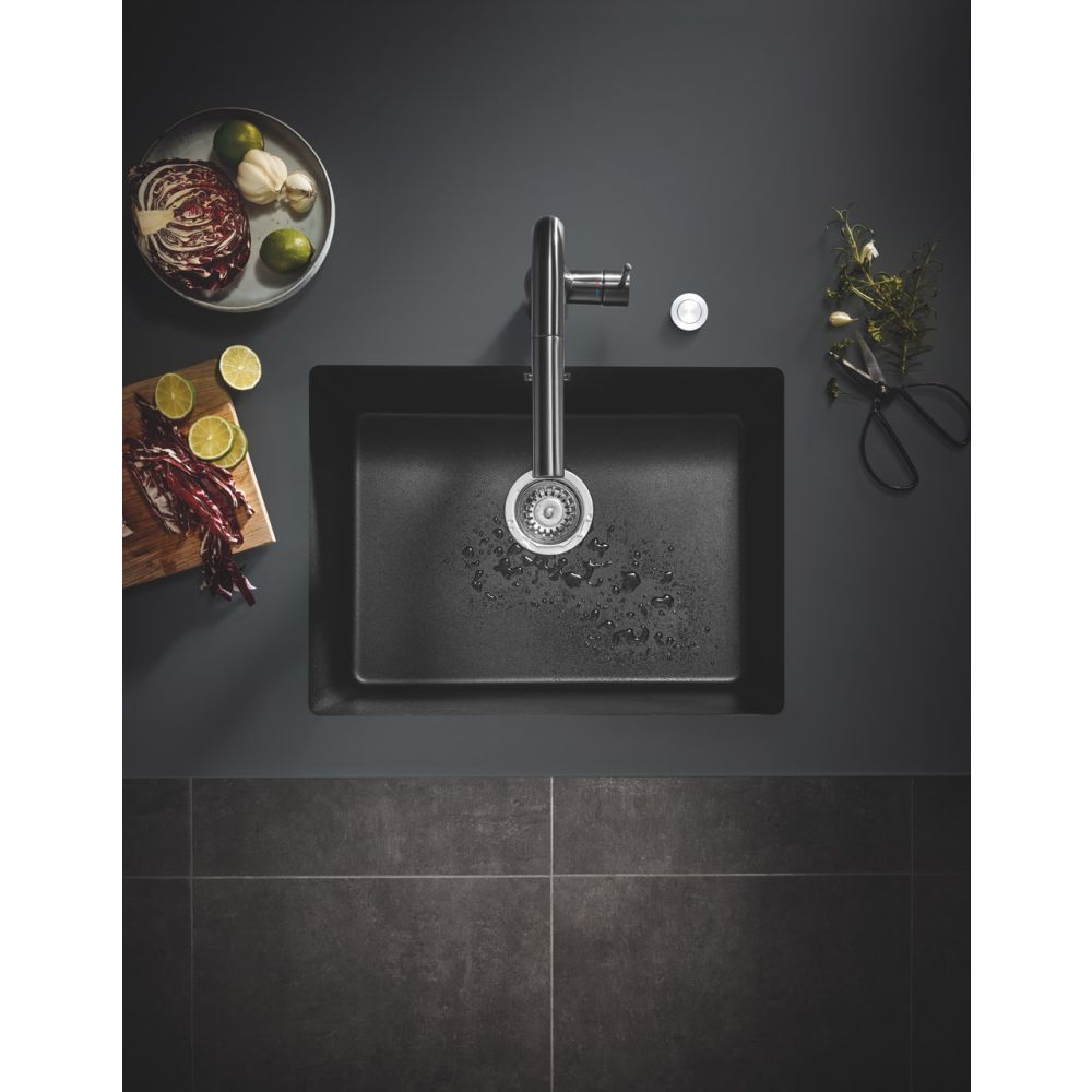 Мойка GROHE K700U с одной чашей, 610 x 460 мм, черный гранит (31655AP0)