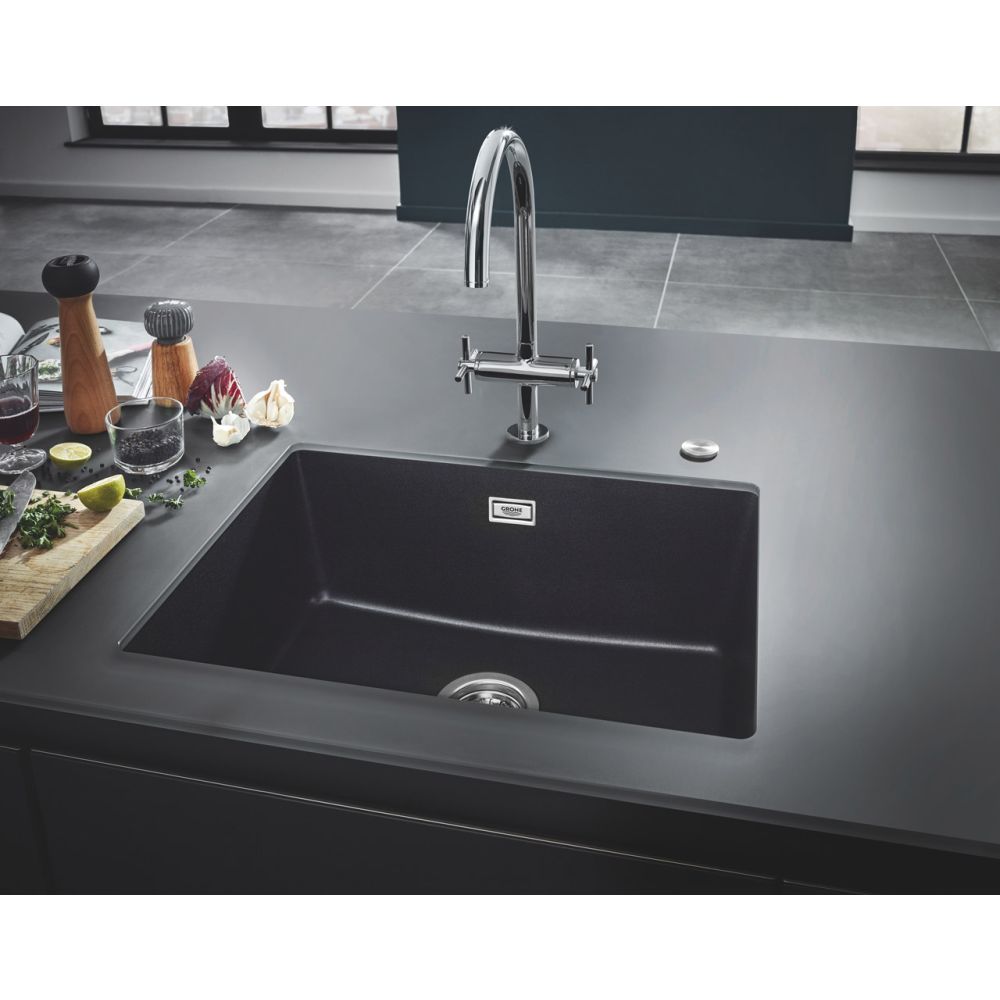 Мойка GROHE K700U с одной чашей, 610 x 460 мм, черный гранит (31655AP0)