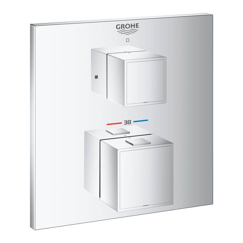 Внешняя часть термостата для душа GROHE Grohtherm Cube на 1 потребителя, хром (24153000)