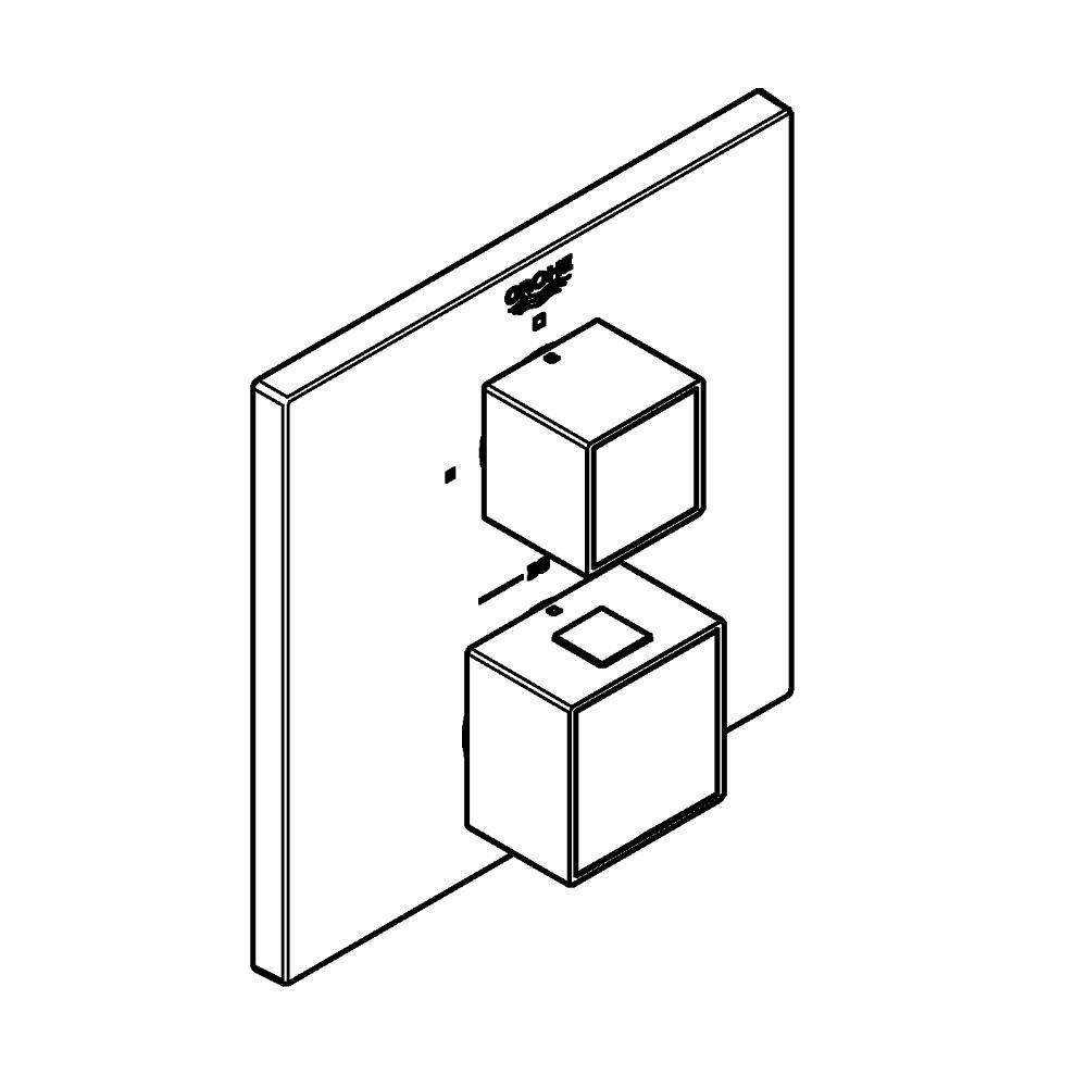 Внешняя часть термостата для душа GROHE Grohtherm Cube на 1 потребителя, хром (24153000)