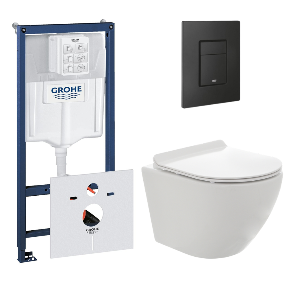 Комплект инсталляции GROHE 38811KF0 с унитазом AQUAme AQM2002PRO и сиденьем с микролифтом (NW0173)