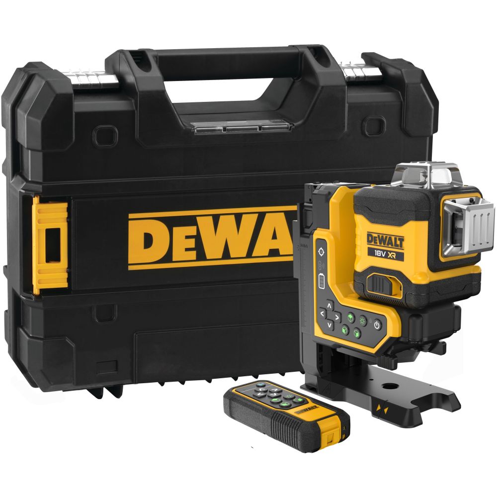 Аккумуляторный лазерный нивелир DEWALT DCLE34035B, 18 В, зеленый луч, 80 м, без АКБ и ЗУ, в кейсе (DCLE34035B-XJ)