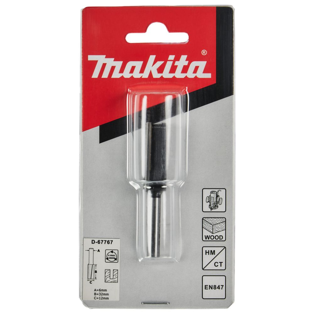 Фреза Makita пазовая с 2 режущими кромками "Standard", 12х32х64 мм, (D-67767)