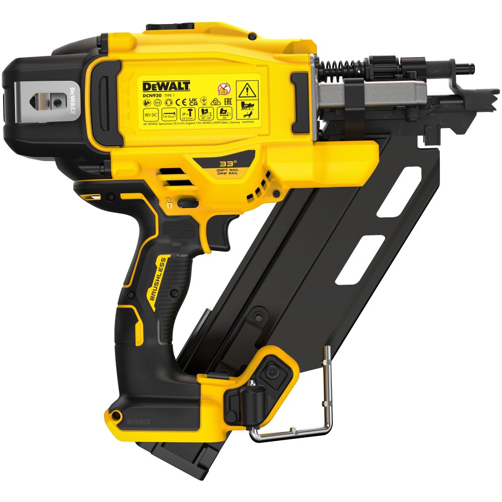 Аккумуляторный гвоздезабивной пистолет DEWALT DCN930P2, 18 В, с 2 АКБ 5 Ач и ЗУ, в кейсе (DCN930P2-QW)
