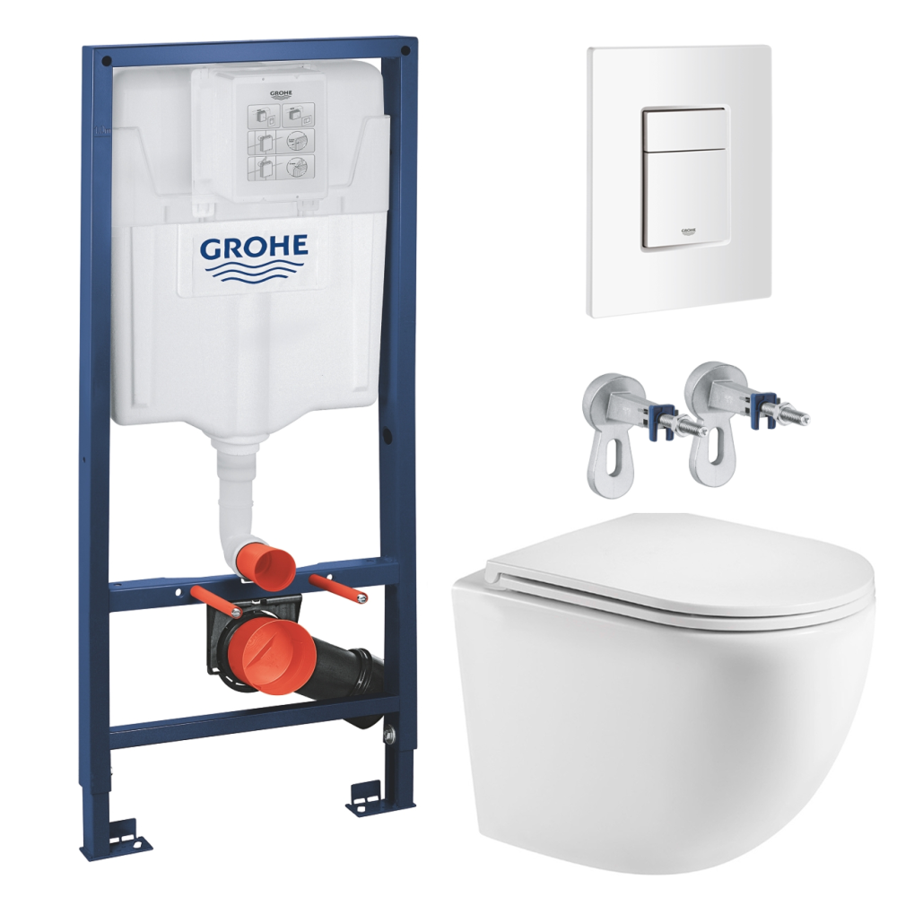 Комплект инсталляции GROHE Rapid SL 38772SH0 с унитазом AQUAme AQM2002MW и сиденьем с микролифтом (NW0286)