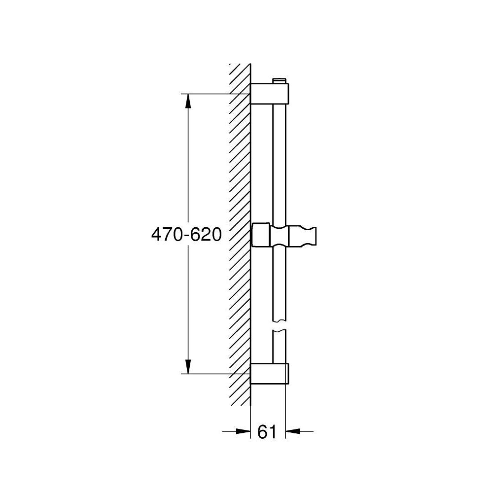 Душевой гарнитур GROHE Tempesta 110 с мыльницей, 2 режима струи, душевая штанга 600 мм, 7,4 л/мин, хром (26638003)