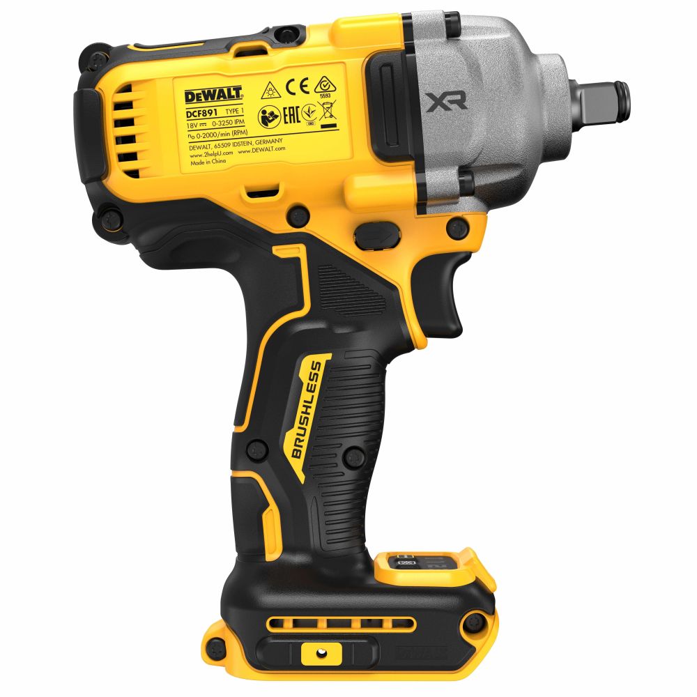 Аккумуляторный гайковерт DEWALT DCF891P2, 18 В, 1084 Нм, 3250 уд/мин, с 2 АКБ 5 Ач и ЗУ, в сумке (DCF891P2-QW)
