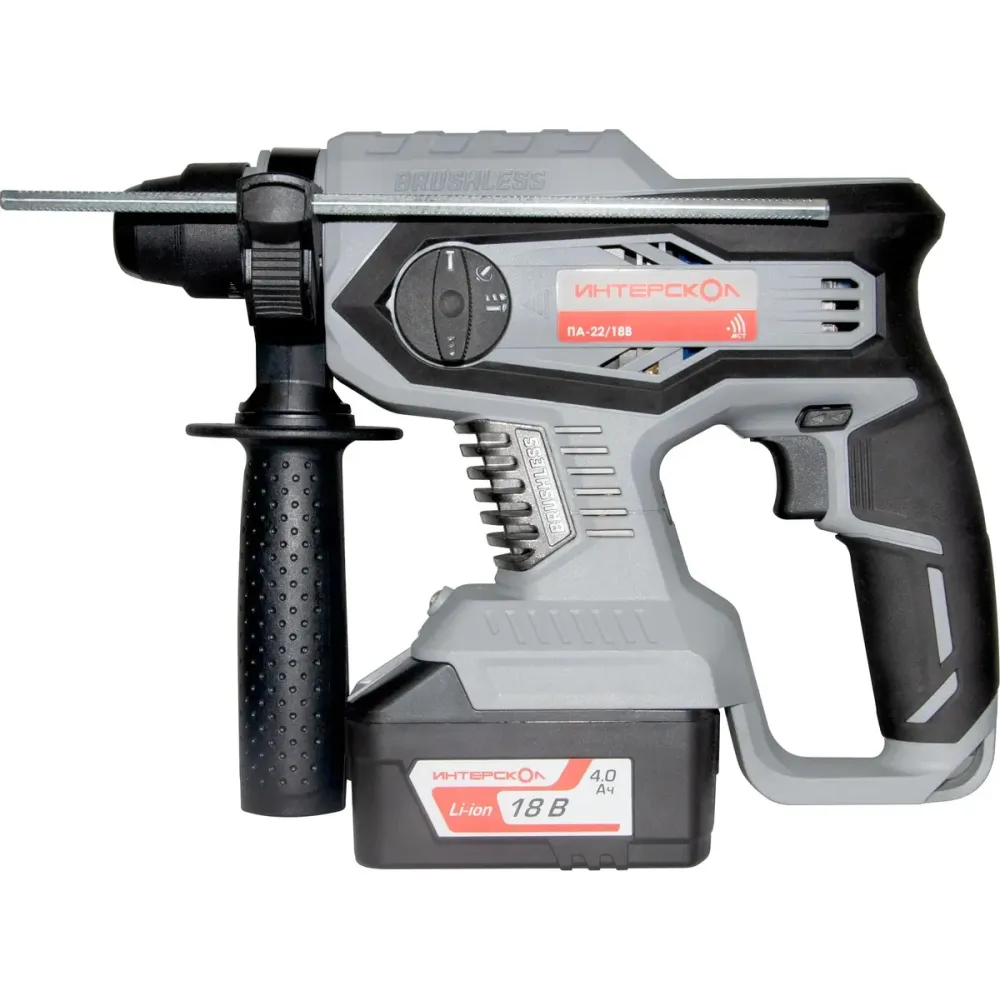 Аккумуляторный перфоратор ИНТЕРСКОЛ ПА-24/18В, 18 В, 2.2 Дж, 5300 уд/мин, с АКБ 4 Ач и ЗУ (579.4.1.70)