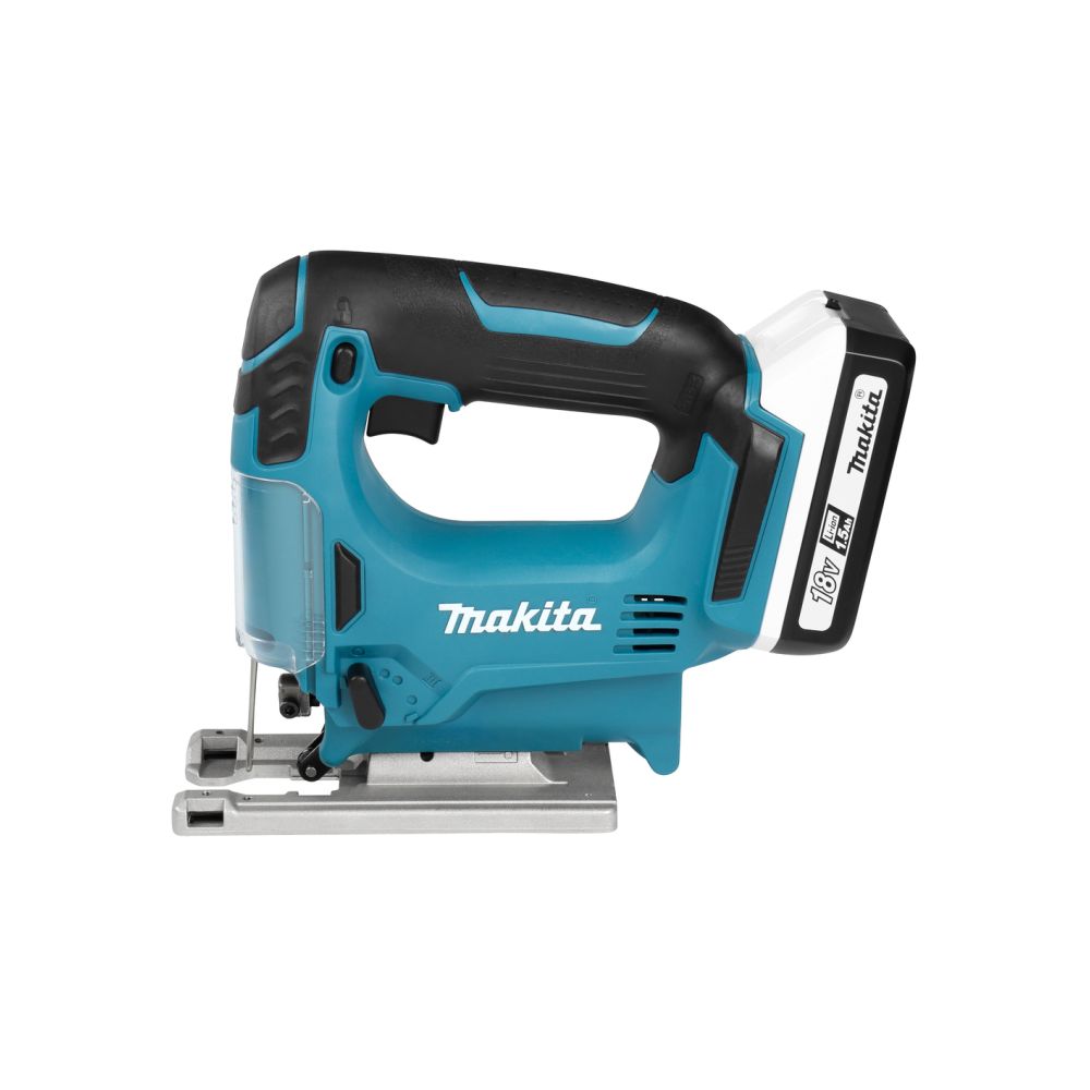 Набор электроинструмента Makita 18 В: дрель-шуруповерт + лобзик + набор пилок, с 2 АКБ 1.5 Ач и ЗУ, в сумке