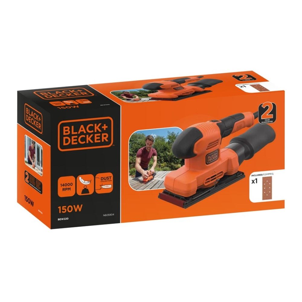 Плоскошлифовальная машина BLACK+DECKER BEW220, 150 Вт, 91х189 мм