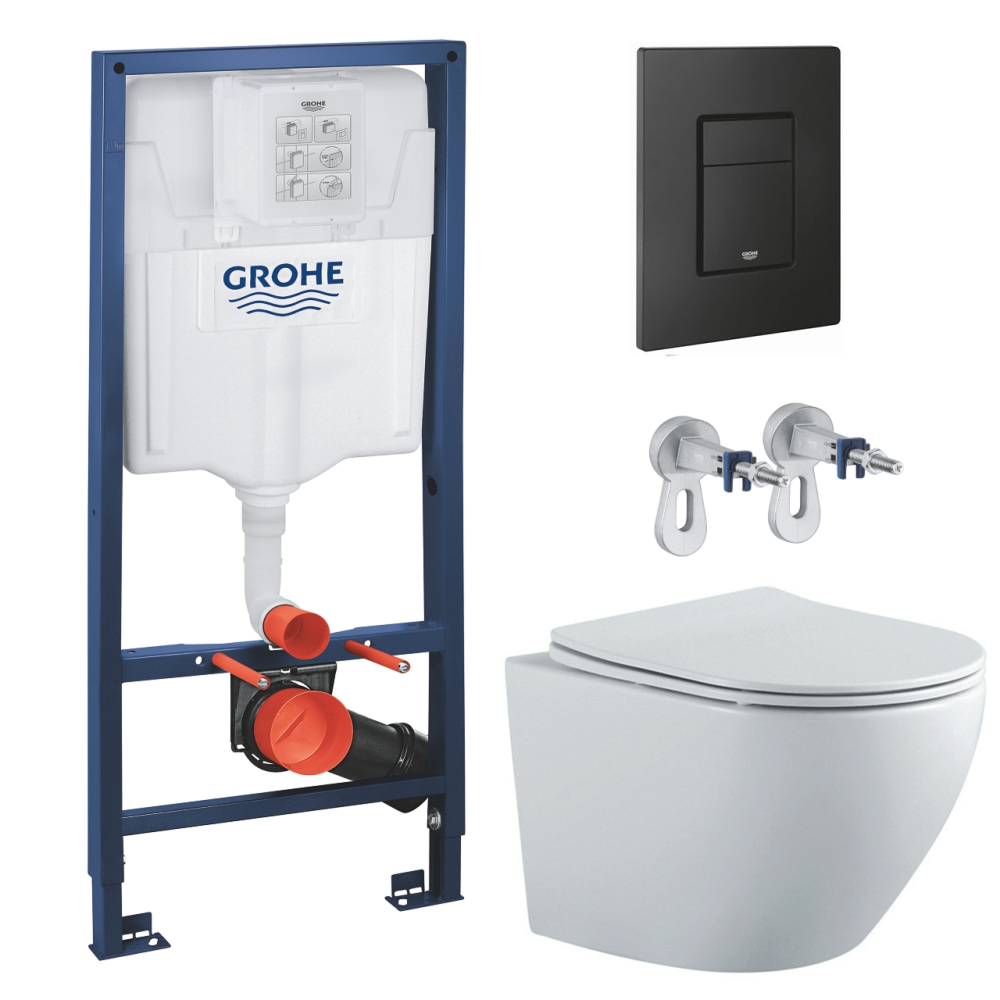 Комплект инсталляции GROHE Solido 38811KF0 с унитазом Aquatek ЕВРОПА AQ1901-MW и сиденьем с микролифтом (NW0259)