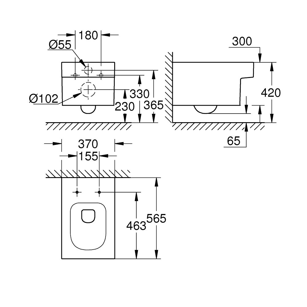 Унитаз GROHE Cube Ceramic подвесной, с покрытием PureGuard, альпин-белый (3924500H)