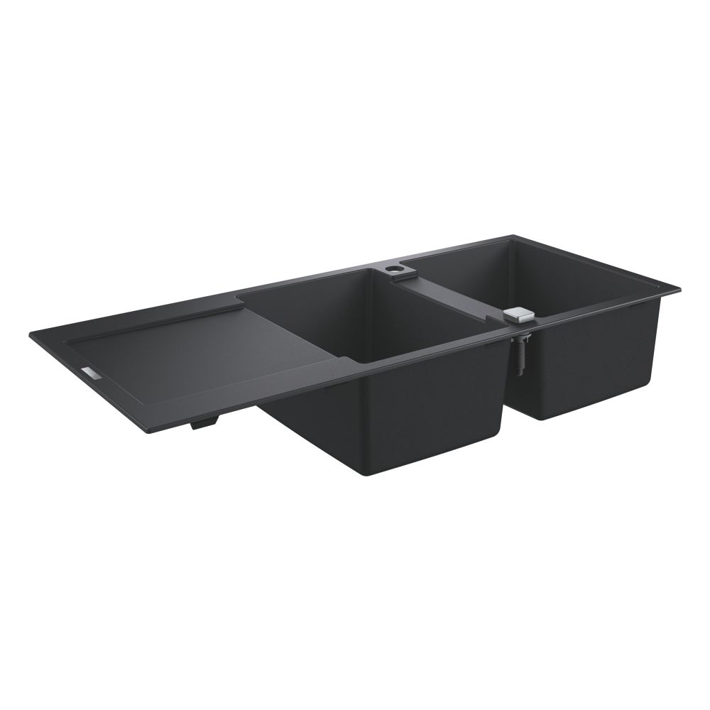 Мойка GROHE K500 с двумя чашами, 1160 x 500 мм, черный гранит (31647AP0)