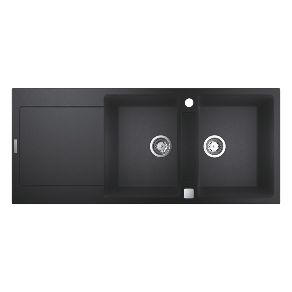 Мойка GROHE K500 с двумя чашами, 1160 x 500 мм, черный гранит (31647AP0)