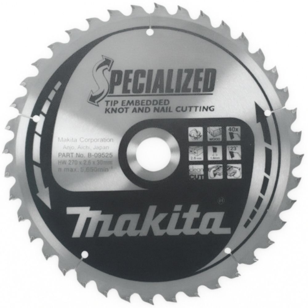 Пильный диск Makita для демонтажных работ, 270x30x2.6/1.8x40T, B-35324