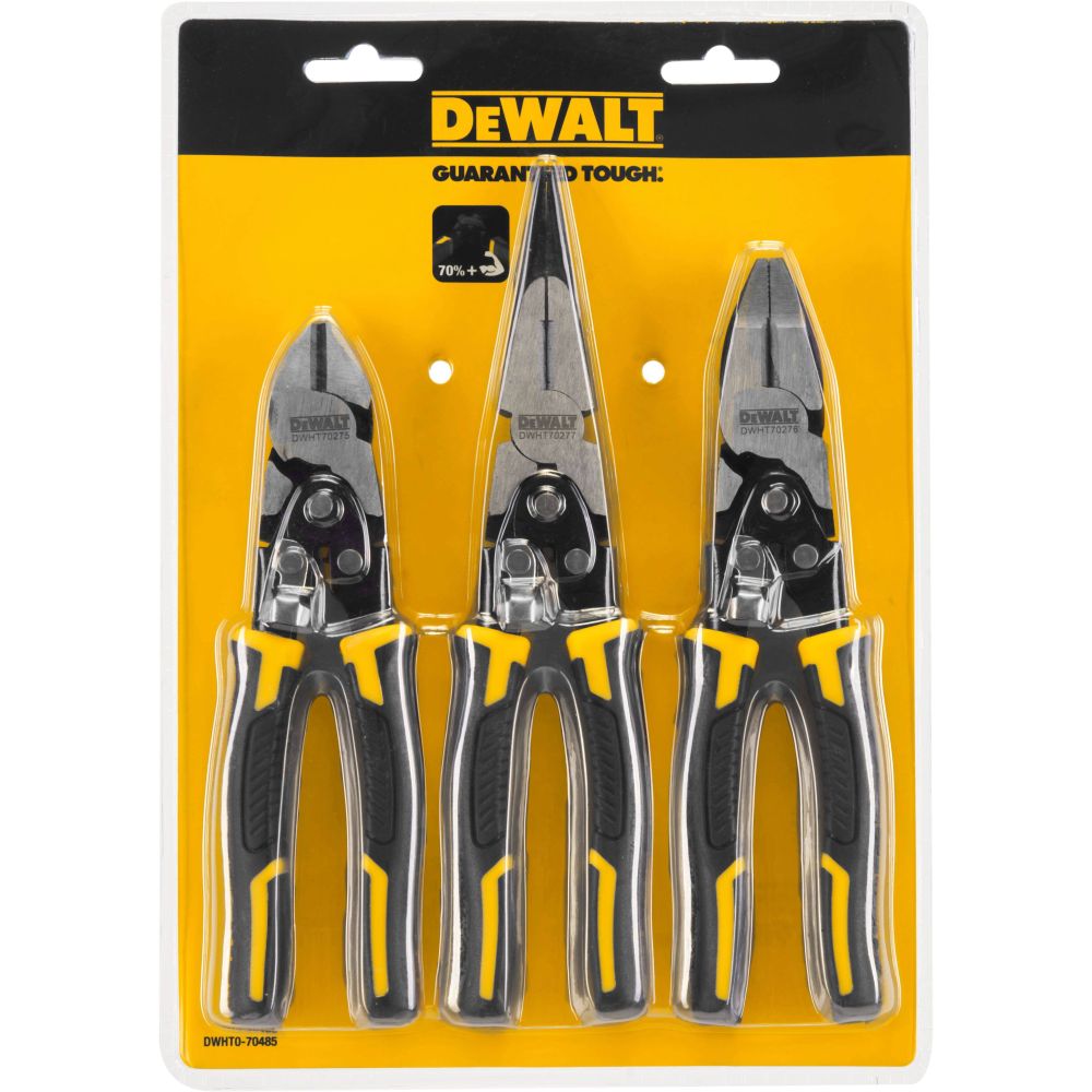 Набор DEWALT: плоскогубцы DWHT70228 + длинногубцы DWHT70230 + кусачки DWHT70229, DWHT0-70485