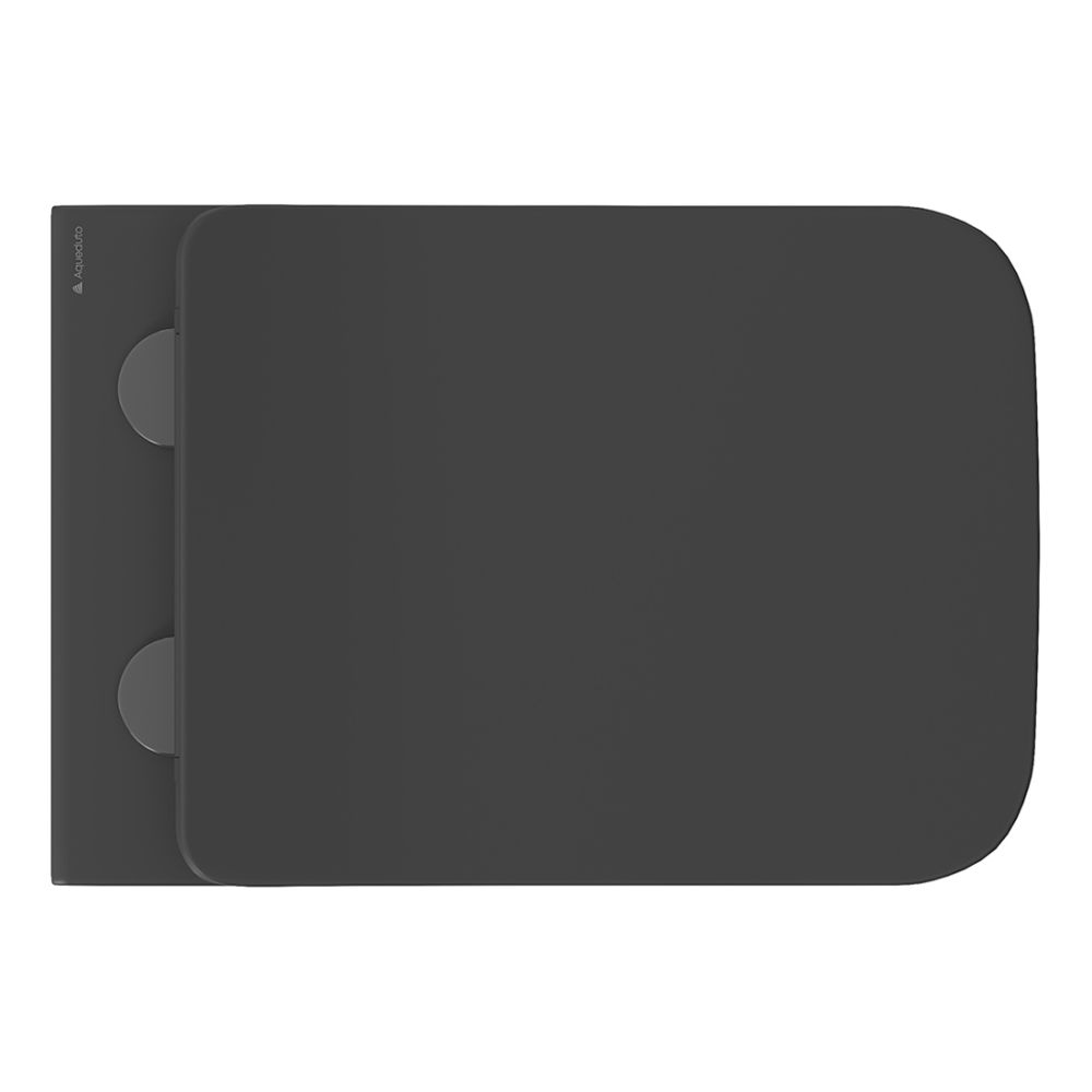 Унитаз подвесной Aqueduto ESTETA 520*370 безободковый, сиденье с микролифтом, черный матовый (EST0140)