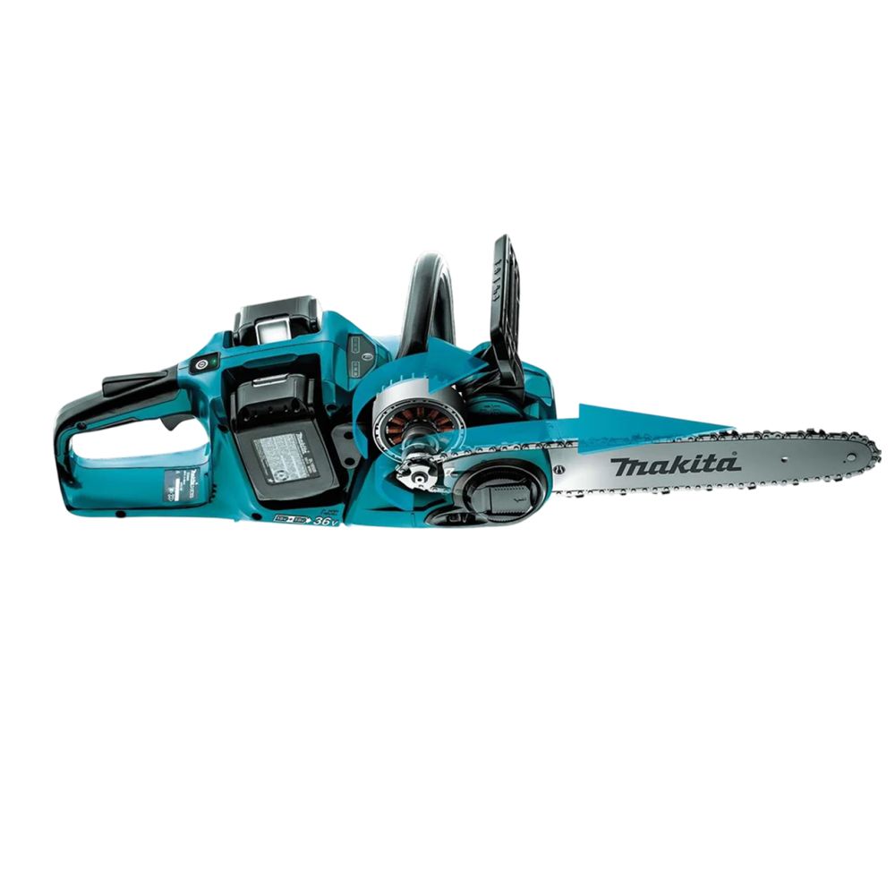 Аккумуляторная цепная пила Makita DUC353CT2, 2x18 В, 35 см, 20 м/с, с 2 АКБ 5 Ач и ЗУ