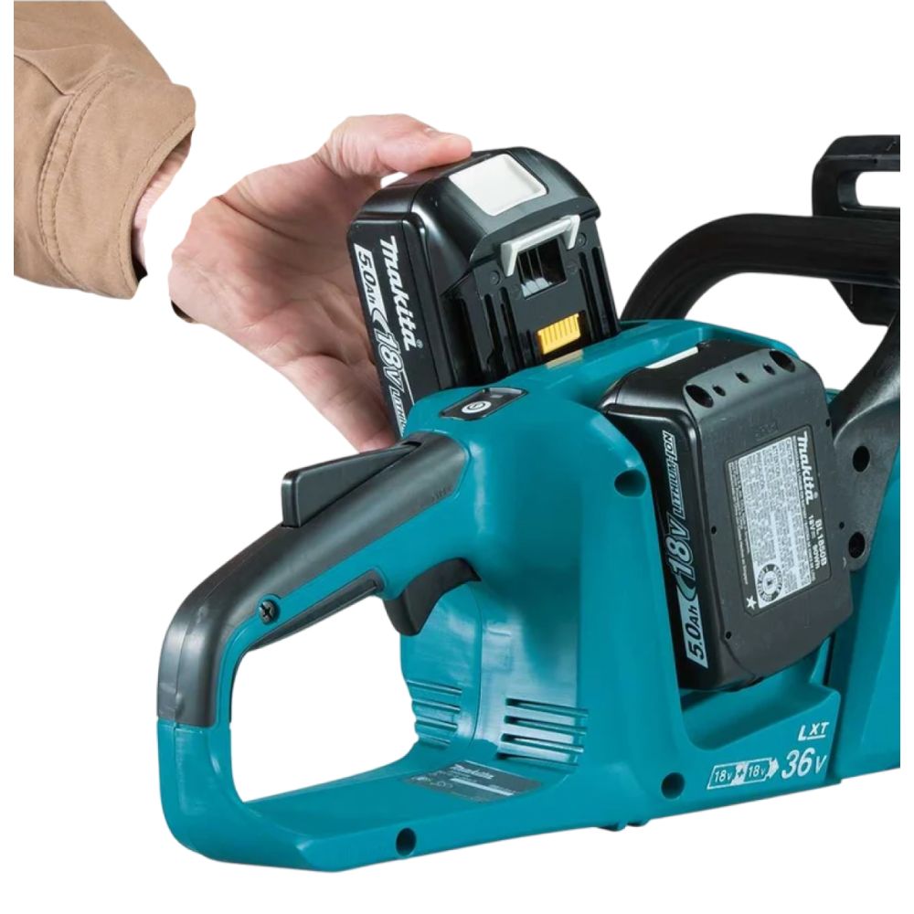 Аккумуляторная цепная пила Makita DUC353CT2, 2x18 В, 35 см, 20 м/с, с 2 АКБ 5 Ач и ЗУ