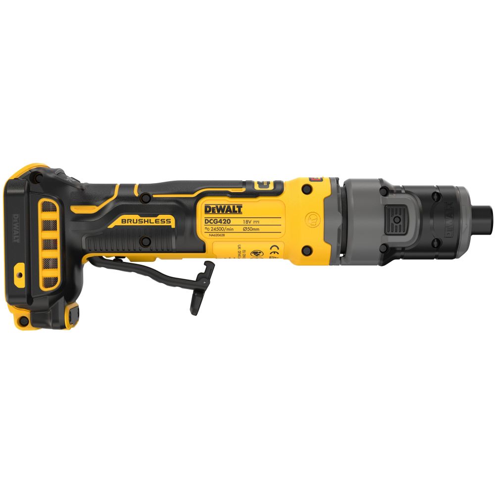 Аккумуляторная прямошлифовальная машина DEWALT DCG420N, 18 В, 50 мм, 24500 об/мин, без АКБ и ЗУ (DCG420N-XJ)
