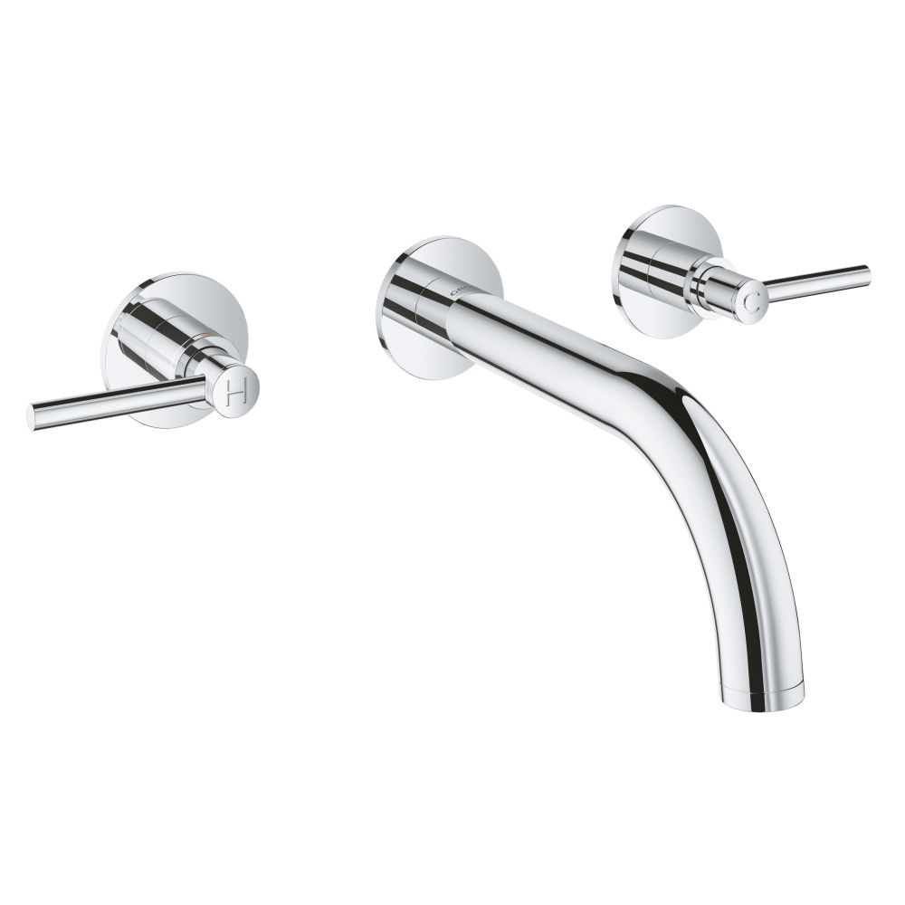 Внешняя часть смесителя для раковины GROHE Atrio настенного монтажа на 3 отверстия, двухвентильный, хром (20169003)