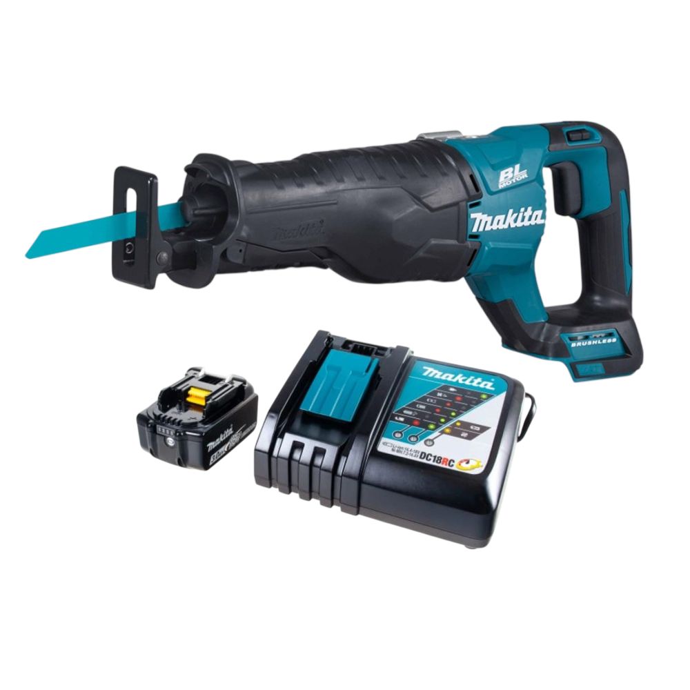 Аккумуляторная сабельная пила Makita DJR187Z, 18 В, 3000 ход/мин, 32 мм, с АКБ 3 Ач и ЗУ (PT1466)