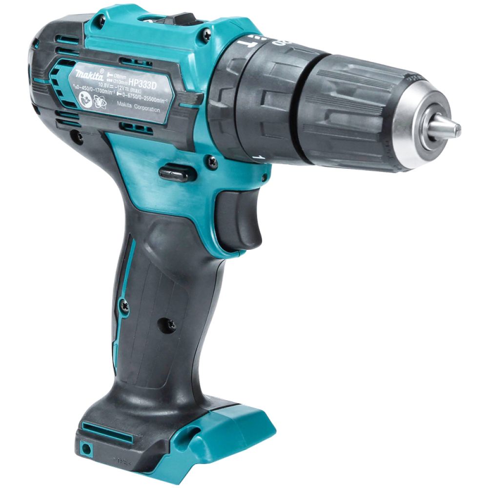 Аккумуляторная ударная дрель-шуруповерт Makita HP333DZJ, 12 В, 1700 об/мин, 25500 уд/мин, без АКБ и ЗУ, в кейсе MakPac
