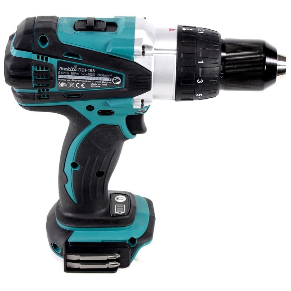 Аккумуляторная дрель-шуруповерт Makita DDF458RFE, 18 В, 2000 об/мин, с 2 АКБ 3 Ач и ЗУ, в кейсе