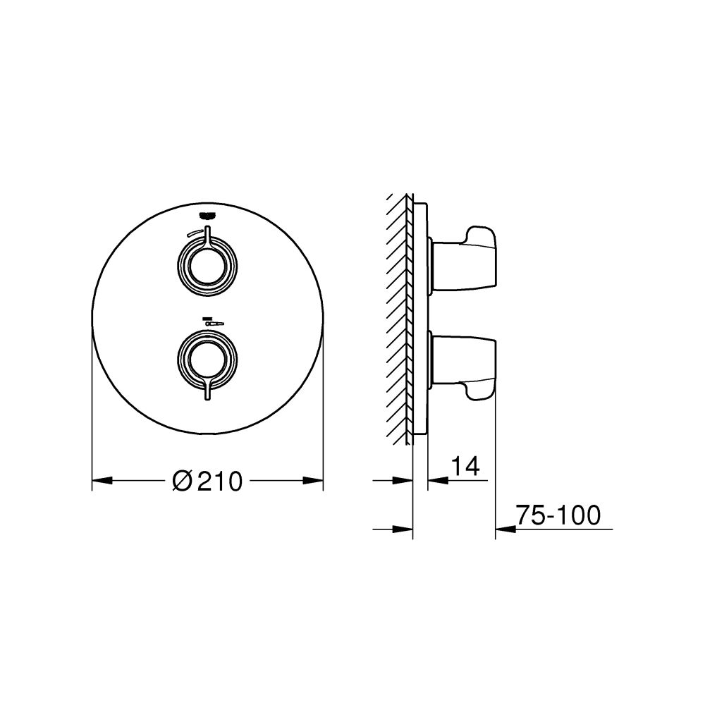 Внешняя часть термостата для душа GROHE Grohtherm Special, хром (29094000)