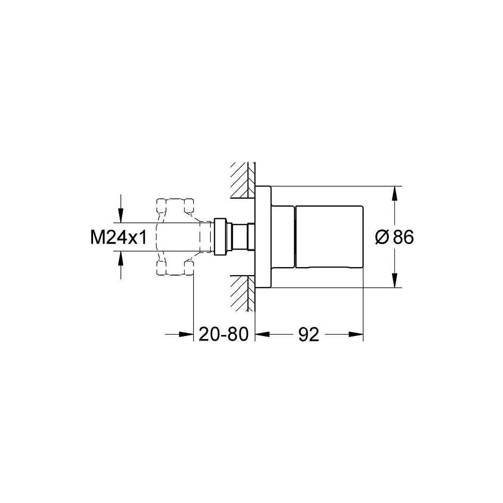 Внешняя часть вентиля GROHE Grohtherm 3000 Cosmopolitan, хром (19470000)