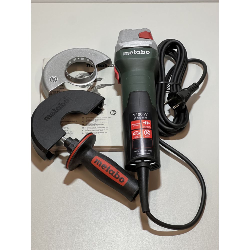 Угловая шлифмашина Metabo WEV 11-125 Quick, 1100 Вт, 125 мм, 10500 об/мин, (УЦЕНЕННЫЙ ТОВАР) (603625000/U2A)