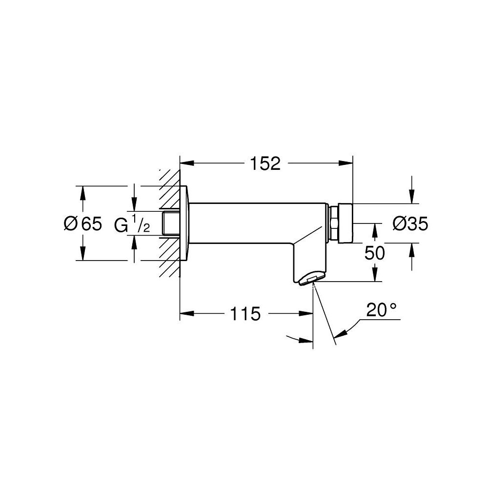 Кран GROHE Euroeco Cosmopolitan T автоматический, без функции смешивания, хром (36266000)