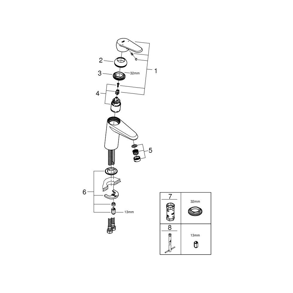 Смеситель для раковины GROHE Eurodisc Cosmopolitan, S-size, хром (3246920E)