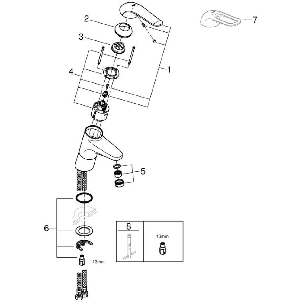 Смеситель для раковины GROHE Euroeco Special, хром (32765000)