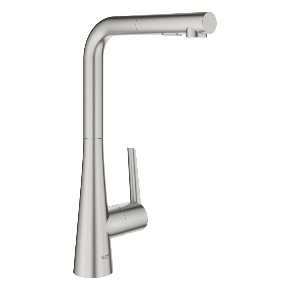 Смеситель для кухни GROHE Zedra с вытяжным душем 2jet, суперсталь (32553DC2)