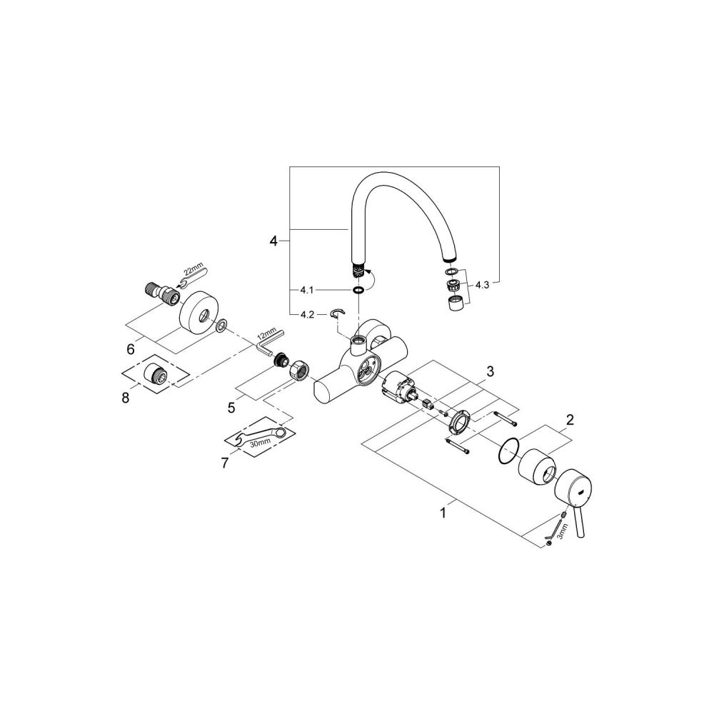 Смеситель для кухни GROHE Concetto, хром (32667001)