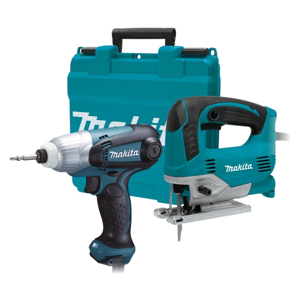 Набор электроинструмента Makita: лобзик JV0600K + ударный шуруповерт TD0101F (ACSET-41)