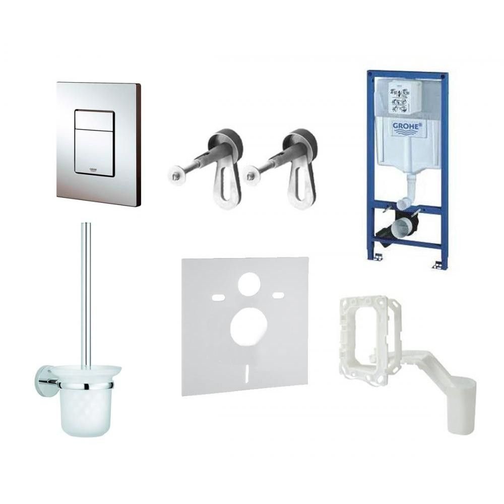 Система инсталляции GROHE Rapid SL с панелью смыва Skate Cosmopolitan, GROHE Fresh, звукоизоляционным комплектом и туалетным ершиком (39000000)