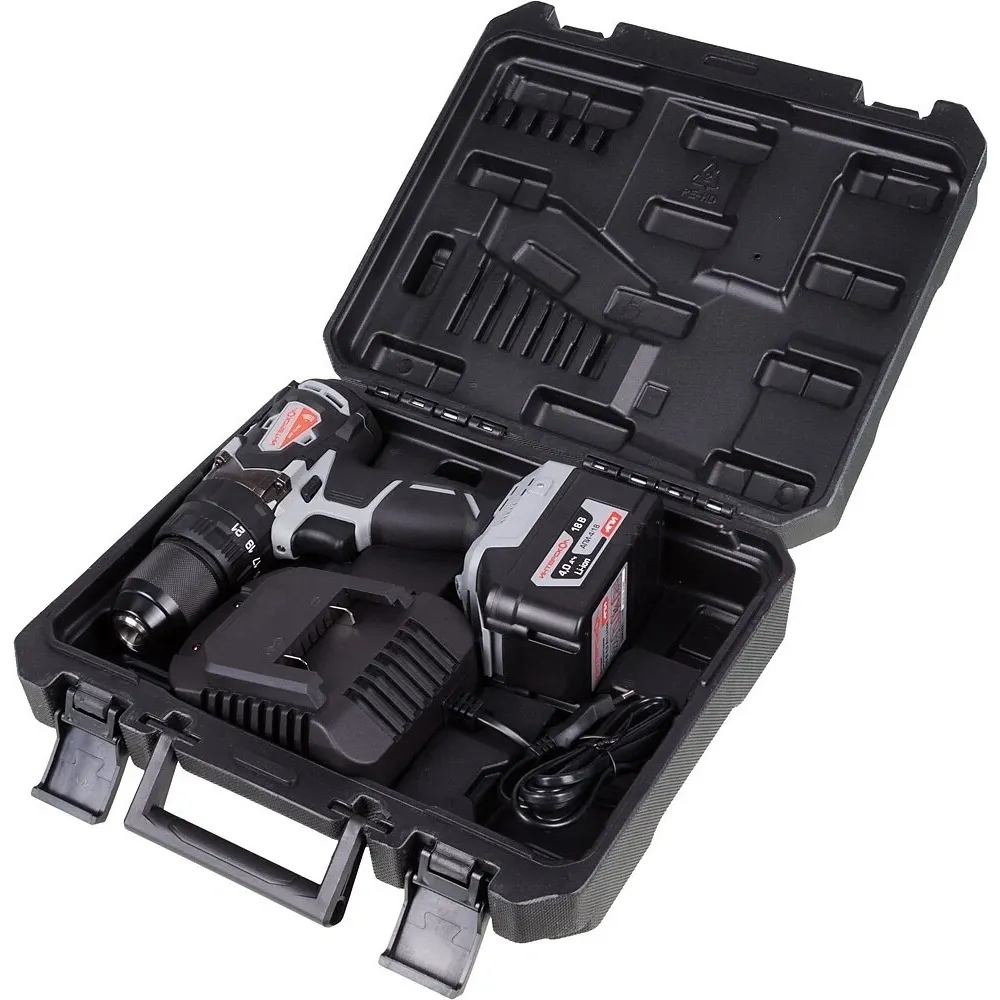 Аккумуляторная ударная дрель-шуруповерт ИНТЕРСКОЛ ДАУ-13/18В 60, 18 В, 2000 об/мин, 30000 уд/мин, с АКБ 4 Ач и ЗУ (574.4.1.70)