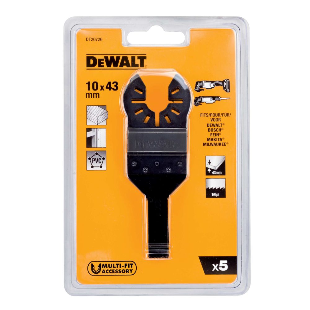 Погружное пильное полотно DEWALT DT20726, биметаллическое 43 x 10 мм, 5 шт. для DT20706