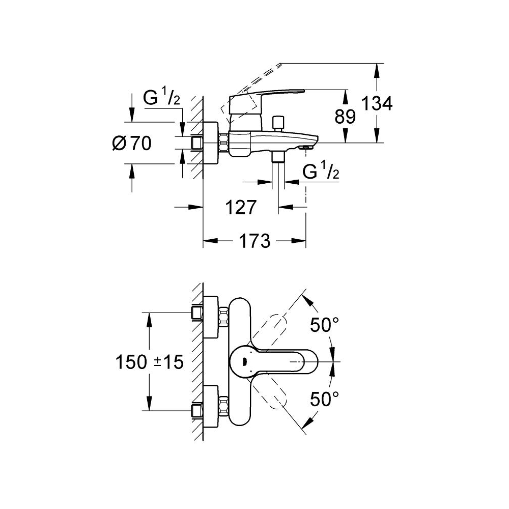 Готовый комплект для ванной комнаты GROHE Tempesta, хром (NB0013-1)