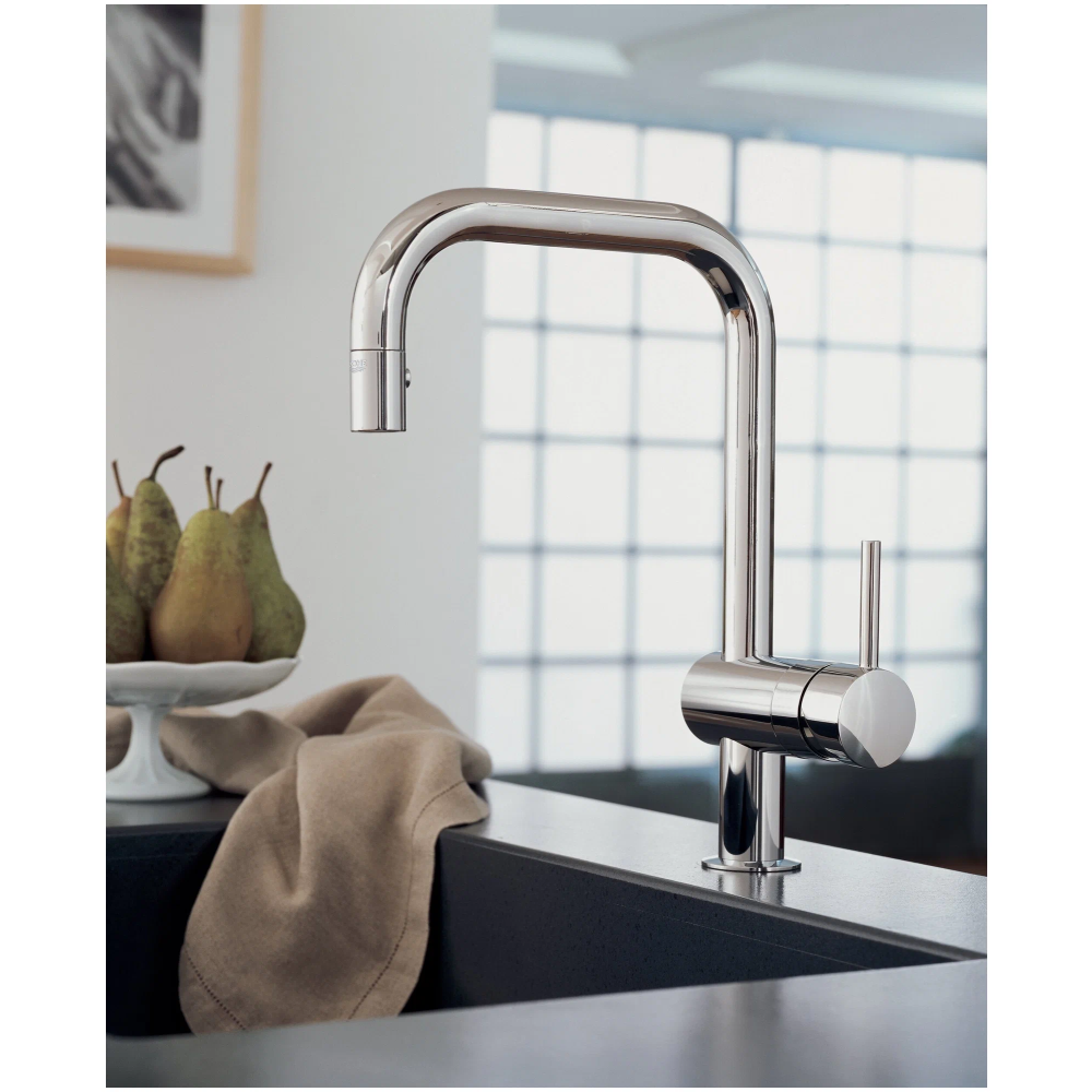 Смеситель для кухни GROHE Minta с вытяжным U-изливом, хром (32067000)