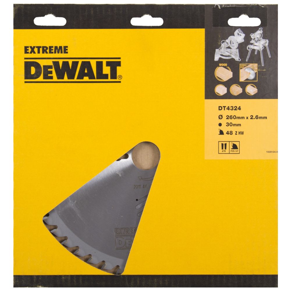 Пильный диск DEWALT EXTREME WORKSHOP DT4324, 260/30 мм.