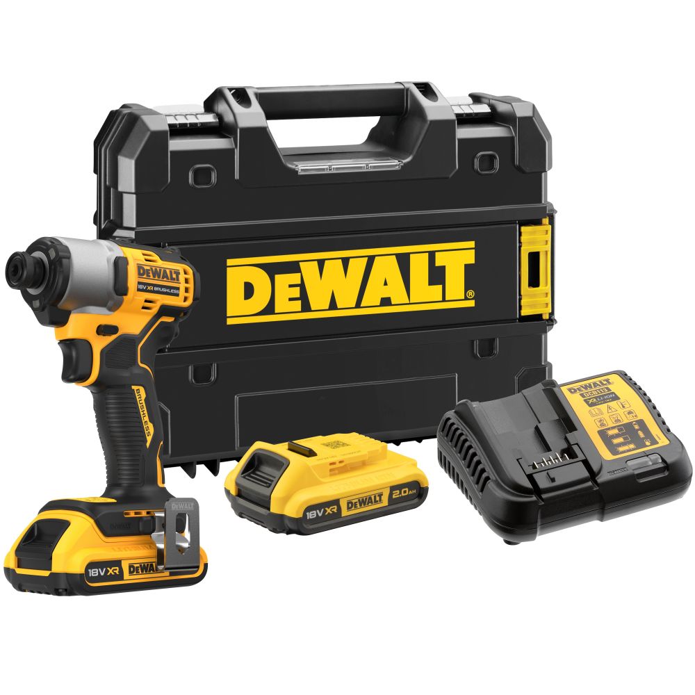 Аккумуляторный шуруповерт DEWALT DCF840D2T, 18 В, 192 Нм, 4200 уд/мин, с 2 АКБ 2 Ач и ЗУ, в кейсе TSTAK (DCF840D2T-QW)